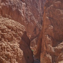 The upper end of the narrow part of the Todra Gorge